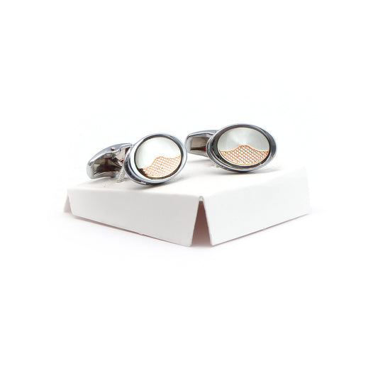 Silver / Copper Oval Cufflink