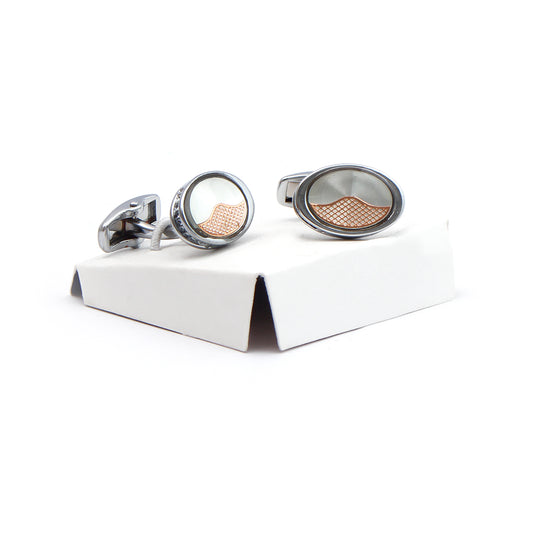 Silver / Copper Oval Cufflink