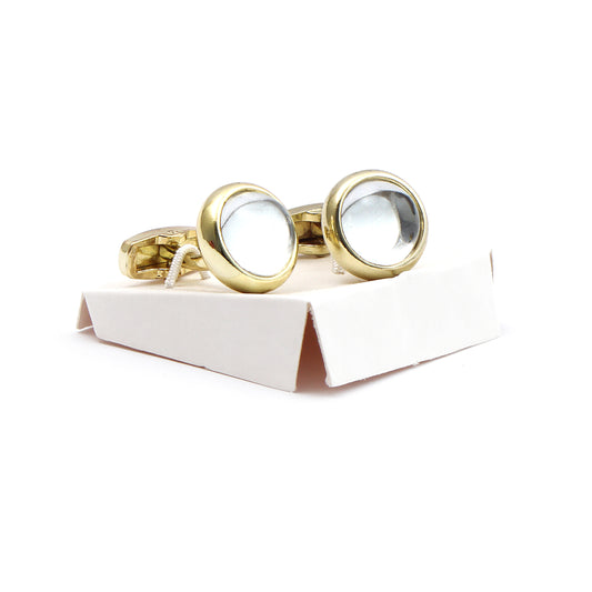 Golden / Whie Crystal Cufflink